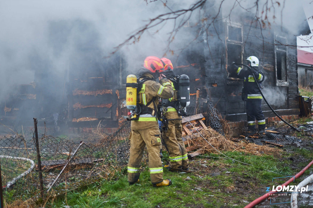 W pożarze drewnianego domu zginął mężczyzna [VIDEO i FOTO]