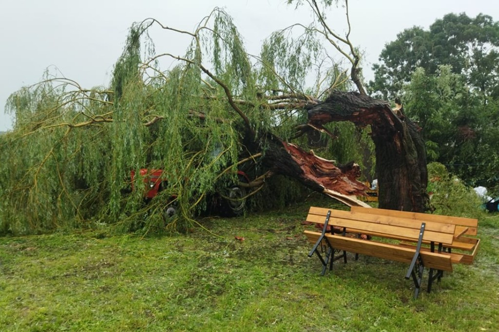 Zerwany dach, połamane drzewa i podtopienia. Burza w regionie [FOTO]