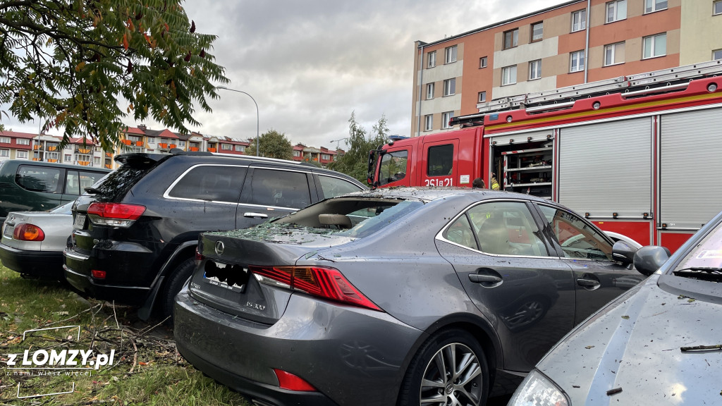 Połamane drzewo wybiło szybę auta! [FOTO]