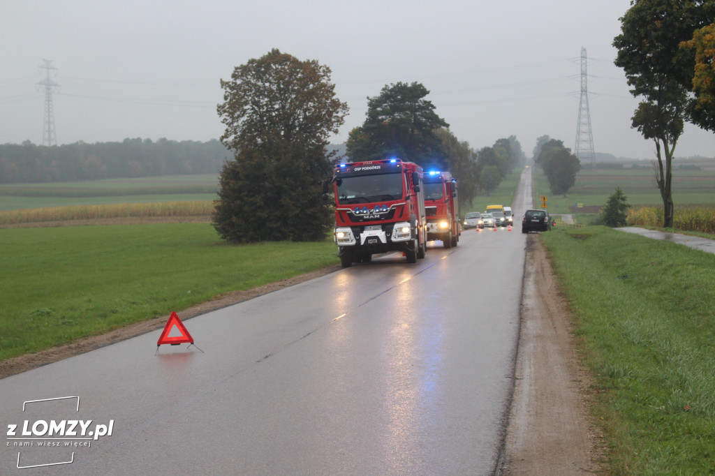 Wypadek koło Pniewa. Kobieta w ciąży w szpitalu [FOTO]