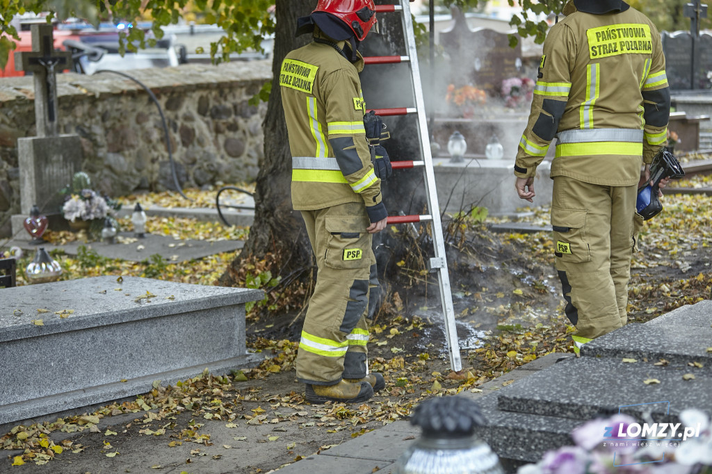 Pożar drzewa na cmentarzu przy Kopernika! Czy to podpalenie? [FOTO]