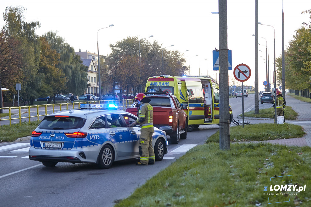 Potrącenie cyklistki na Piłsudskiego! [FOTO]
